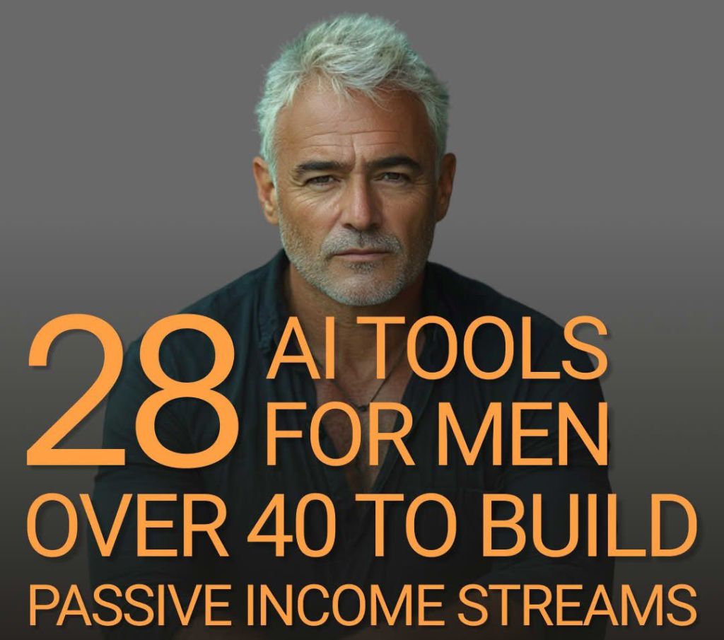 28 AI Tools for Men Over 40 to Build Passive Income Streams
